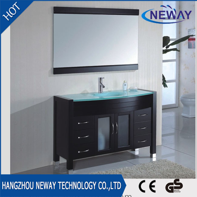 New Design White Wood Hotel Home Bathroom Vanity Cabinet