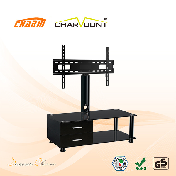 High Quality Tempered Glass & MDF Modern Universal TV Stand Has Drawers (CT-FTVS-N101WB)