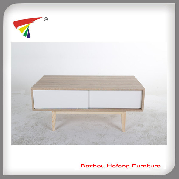 Modern Triangle Shape Coffee Table with 2 Drawers for MDF Furniture (CT246)