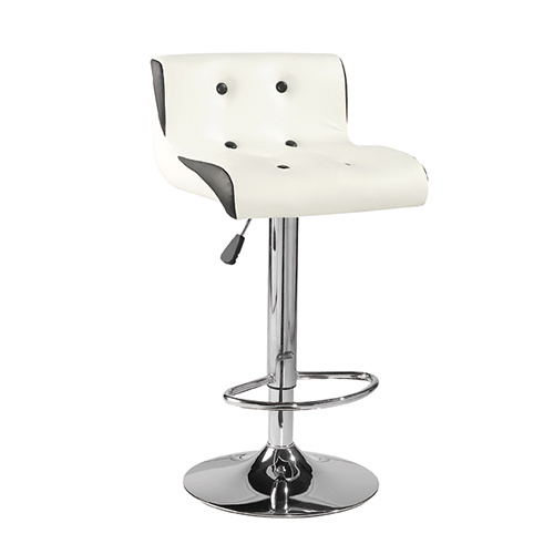 White Color Chrome Base Swivel Bar Kitchen Breakfast Stools (FS-B442)