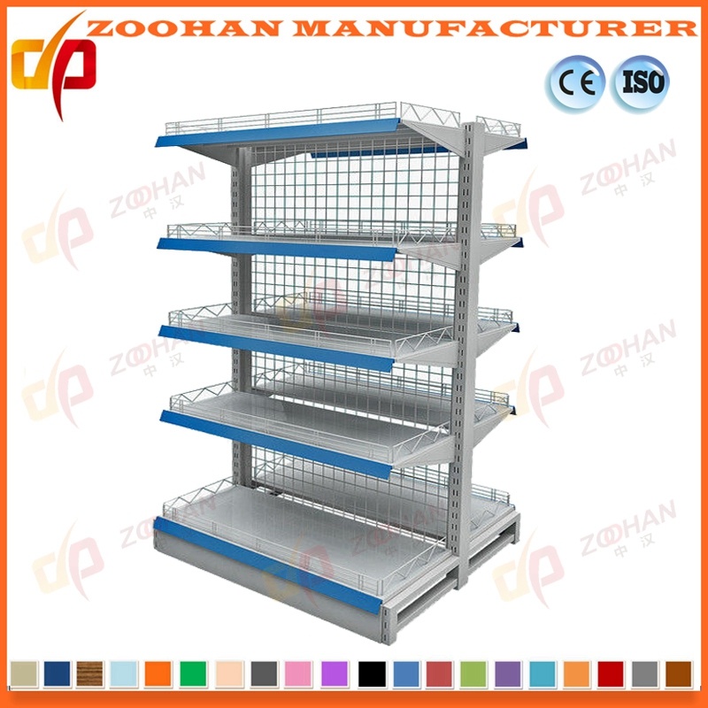 Metal Wall Wire Mesh Shelves Supermarket Display Storage Shelving (Zhs381)