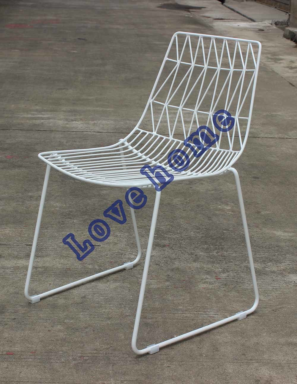 Metal Morden Leisure Stackable Side Wire Dining Restaurant Garden Chairs