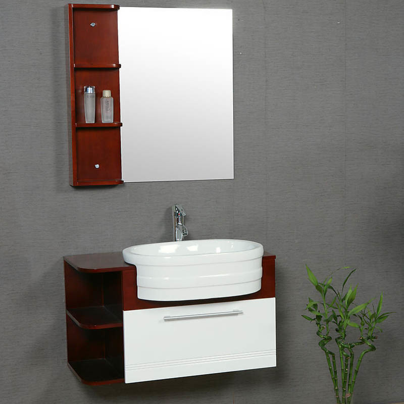 PVC Lifting up Bathroom Cabinet with Mirror