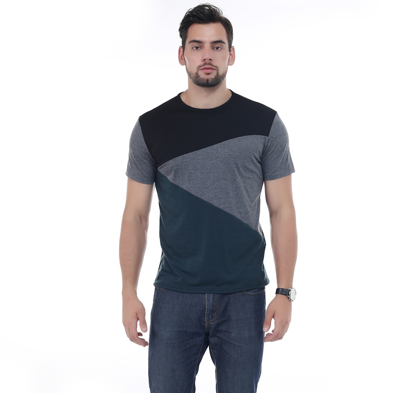 2018 Hot Sales Men's Fashion Cotton Color Block T-Shirts