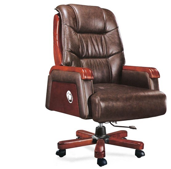 Large Popular Boss Modern Executive PU Leather Wood Chair