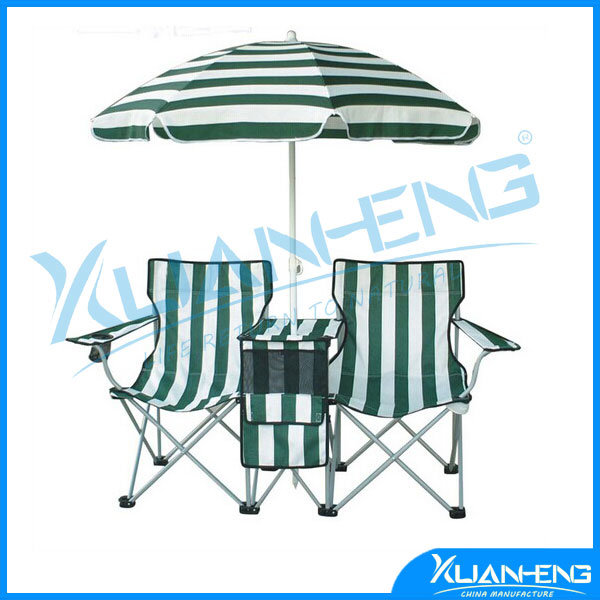 Double Cooler Beach Chair with Umbrella