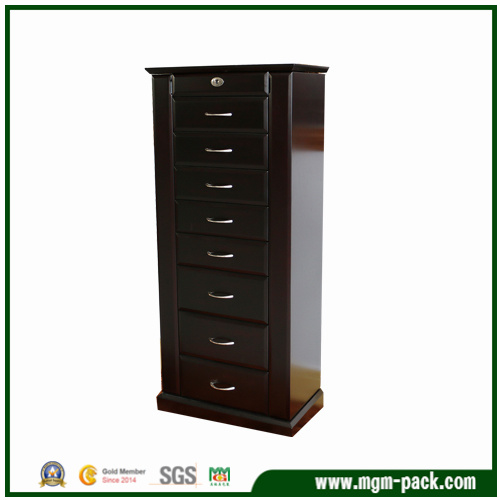 Simple Elegant Square Wooden Jewelry Cabinet