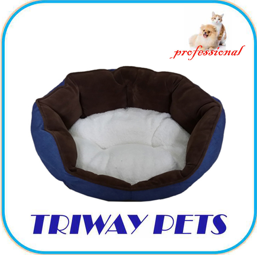 Deluxe Denim Velvet Dog Bed