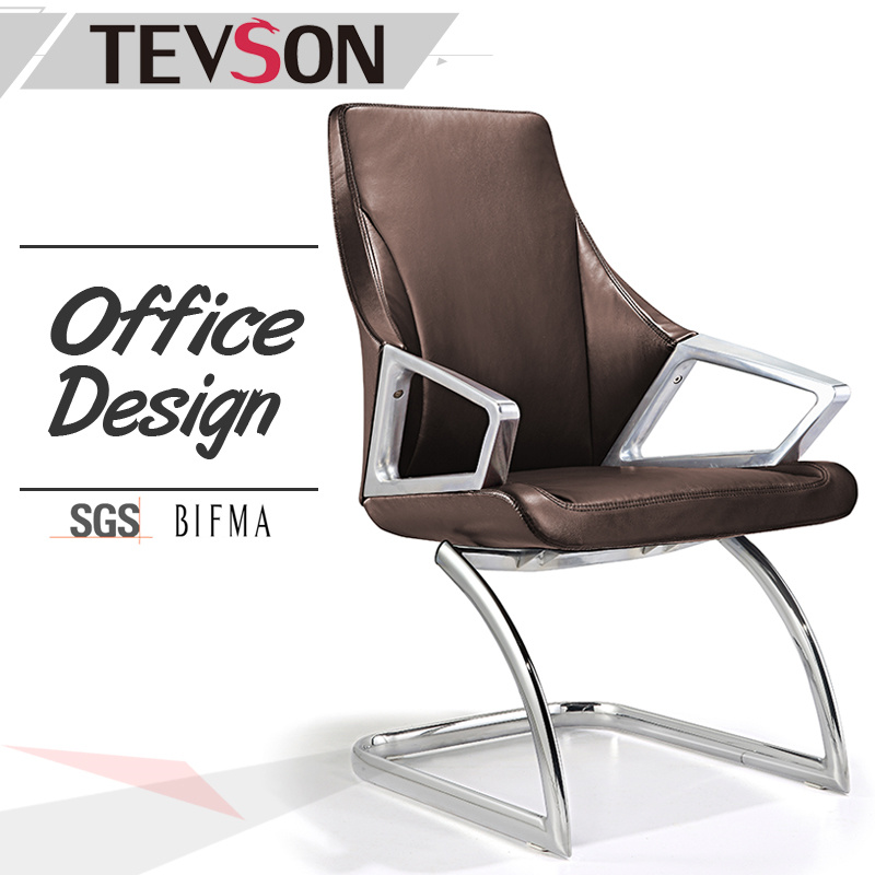 Modern Office Reception Chair High Back Visitor Leather Chair Meeting Room Chair for Sale