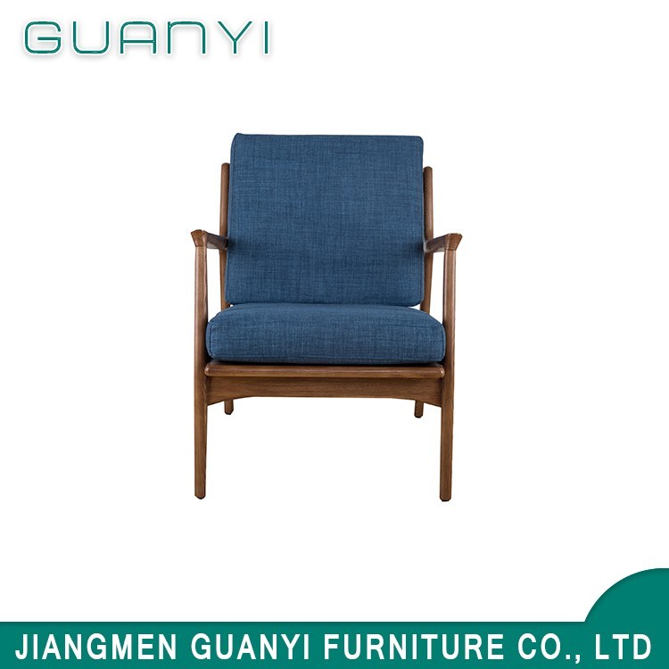 Single Seater Wood Modern Fabric Restaurant Sofa Chair