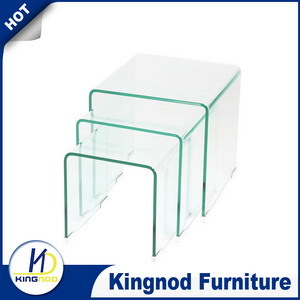 Living Room Furniture Curve Glass Coffee Table Furniture Glass Furniture