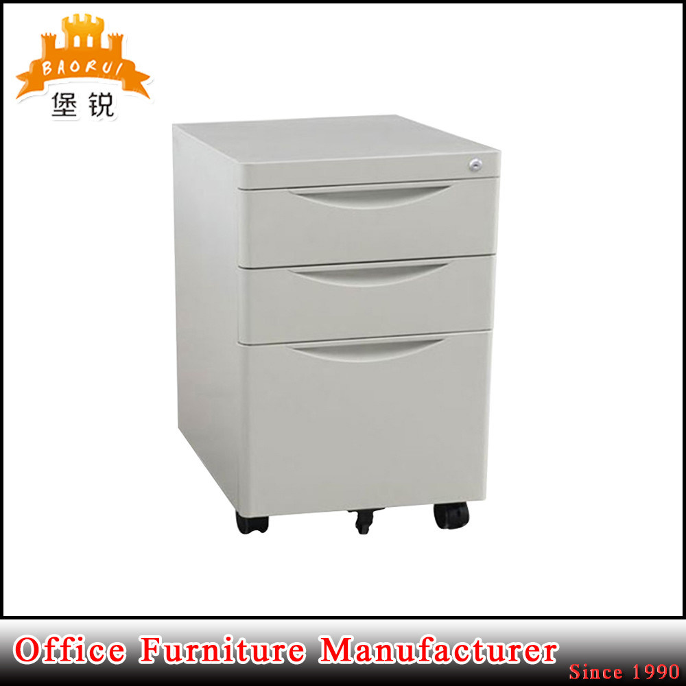 3 Drawer Pedestal Metal Mobile Filing Office Cabinet