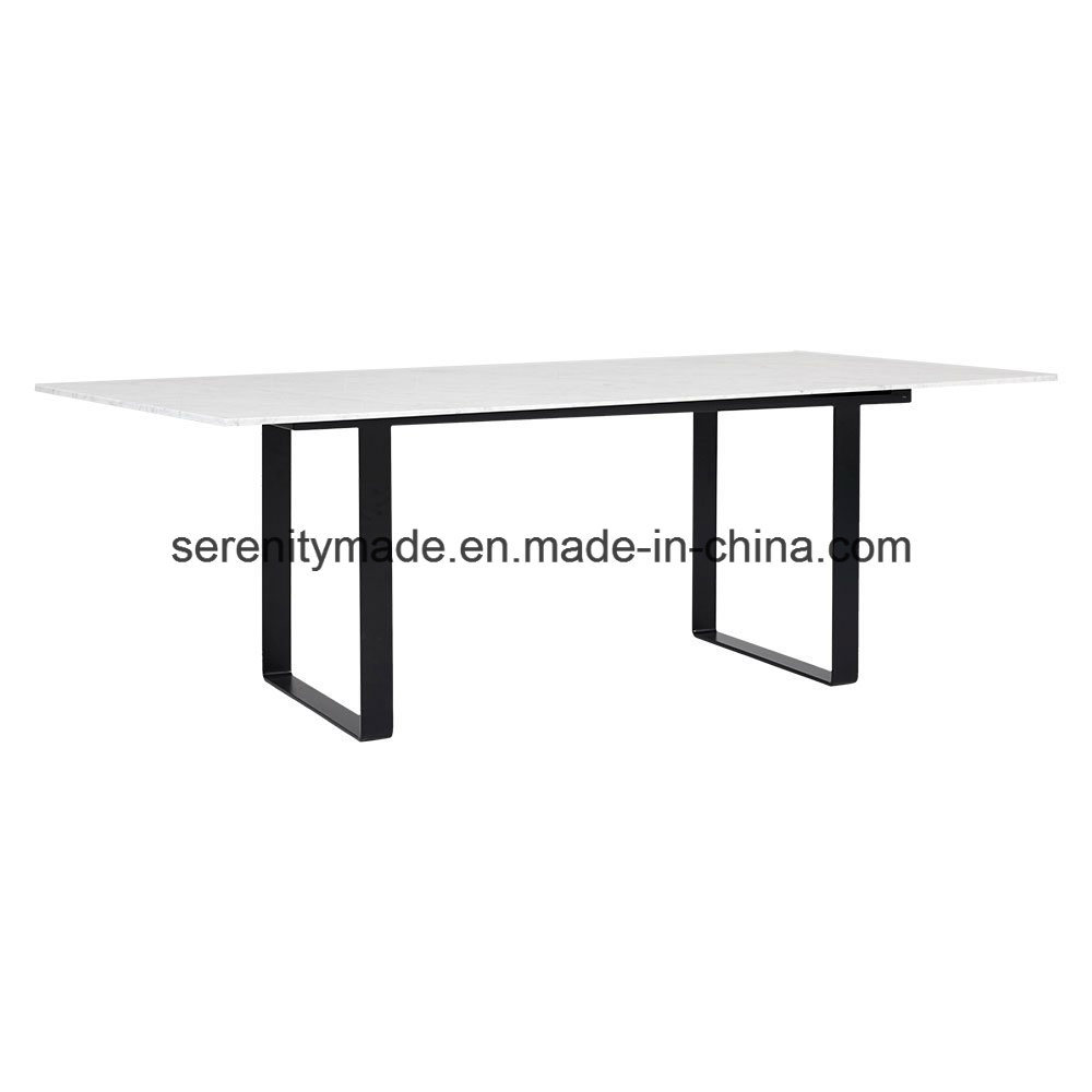 Dining Room Furniture Marble Top Dining Table with Metal Legs