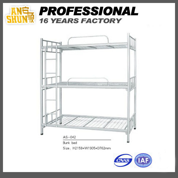 Steel Three Tiers Bunk Bed, School Furniture, Army Furniture, Dormitory Furniture,