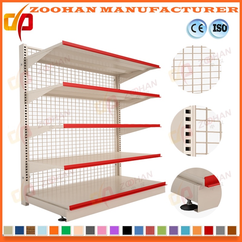 Steel Wire Mesh Back Panel Supermarket Display Shelf (Zhs125)