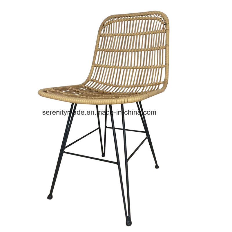 Rural Style Outdoor Plastic Rattan Garden Dining Chair