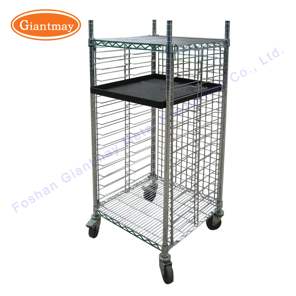 Chrome Floor Standing Metal Wire Storage Shelf Display Stands