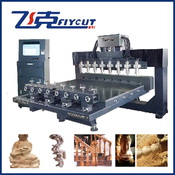 CNC Rotary Engraver with 8 Heads