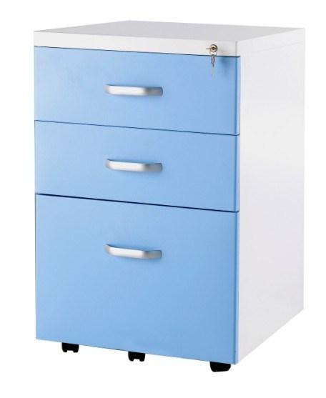 Three Drawer Mobile Pedestal Filing Cabinet for Office