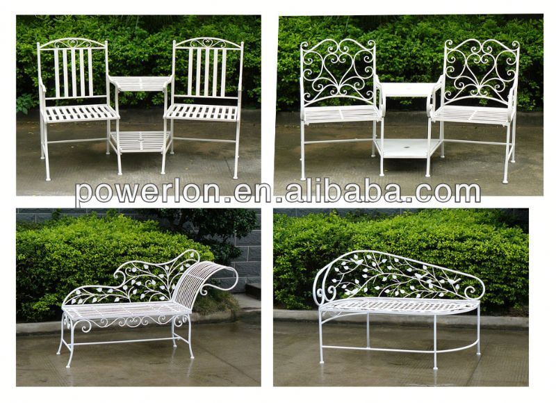 Metal Luxury Iron Creamy White Outdoor Furniture