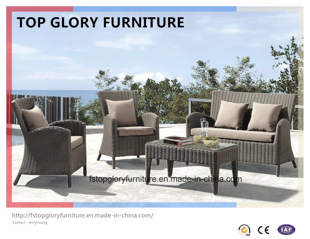 Outdoor Furniture Rattan Sofa with Table (TG-072)