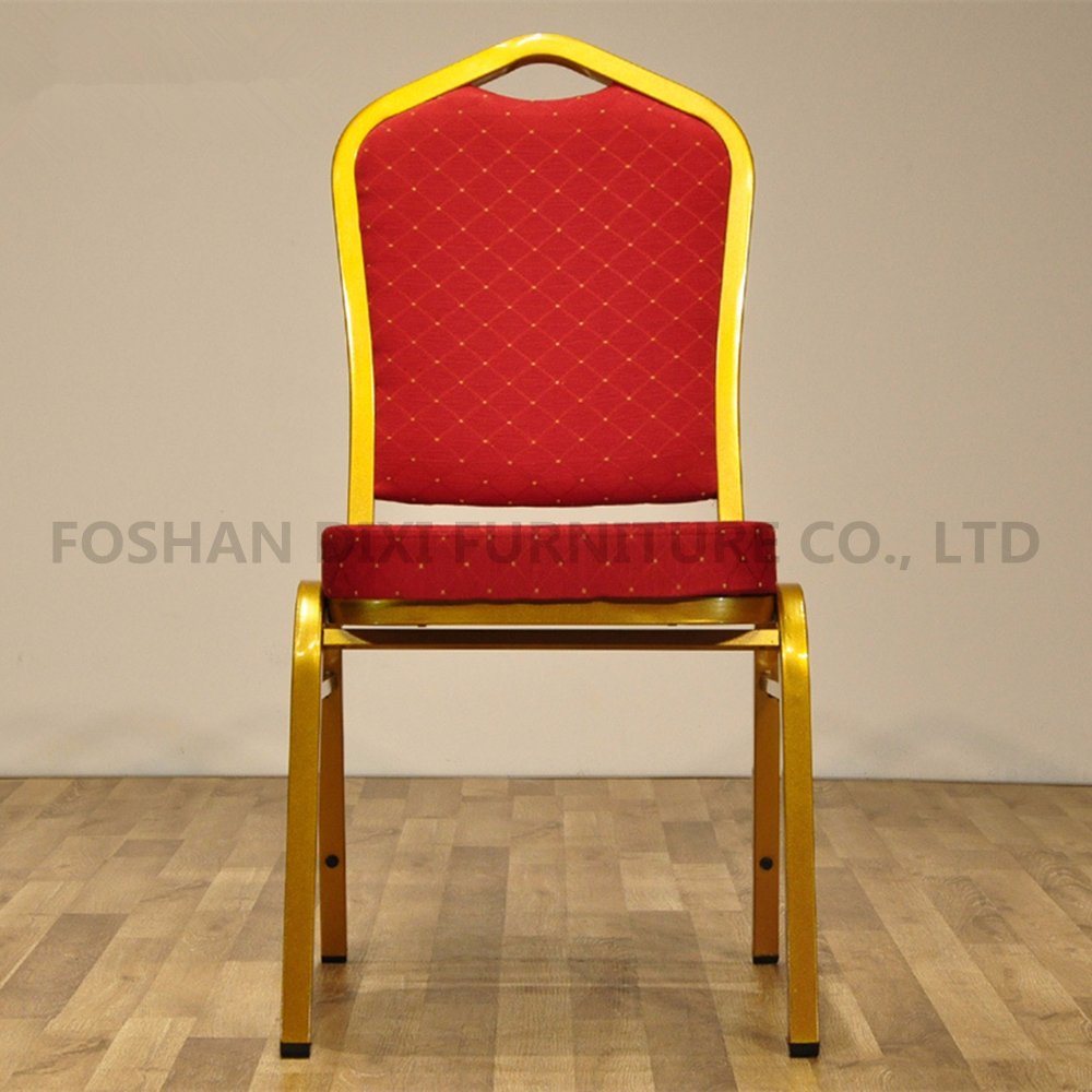 Hotel Furniture Fabric Upholstered Stacking Banquet Chair with Crown Back