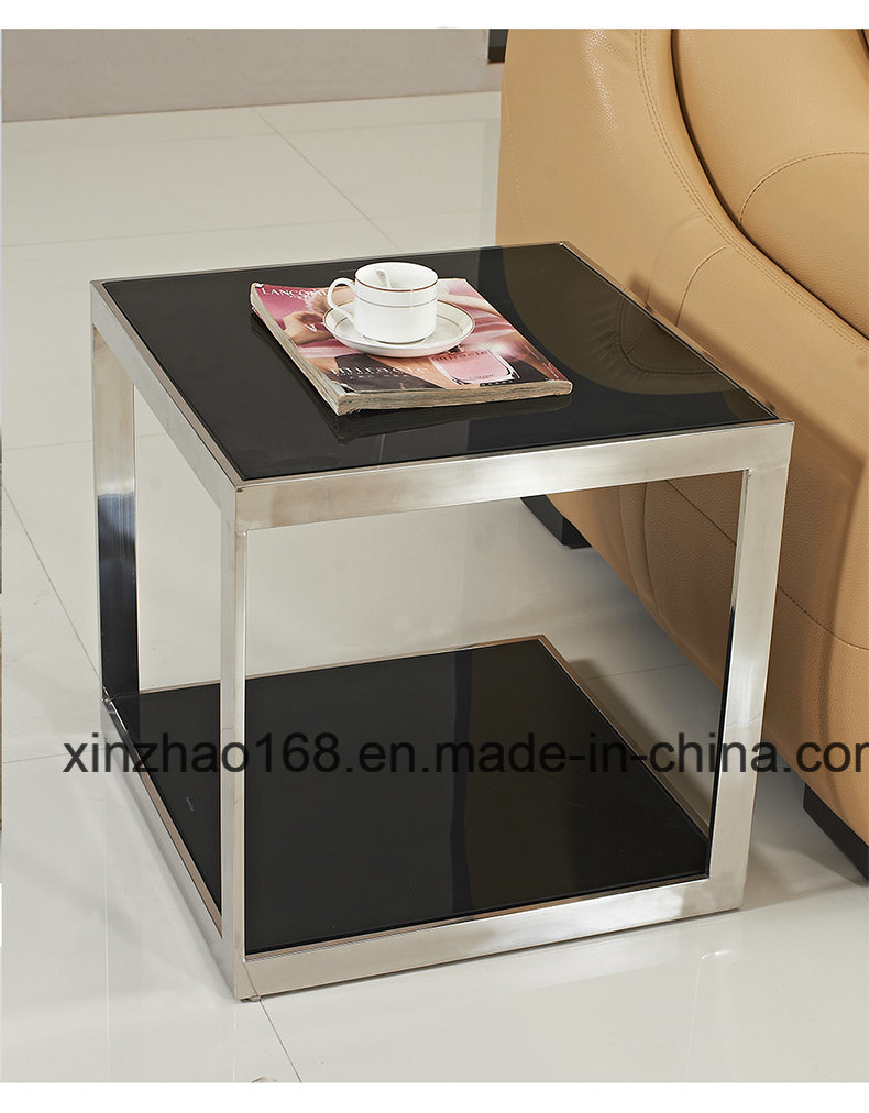 Black coffee Table Stainless Steel Leg