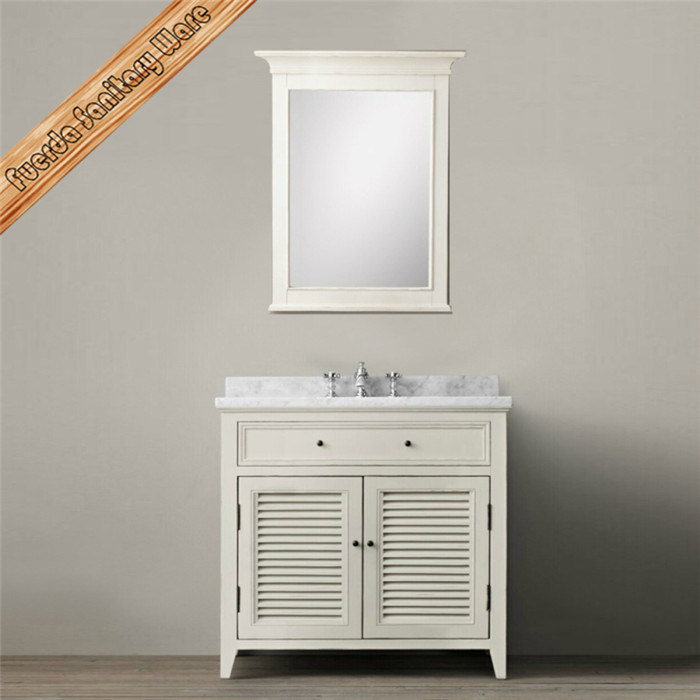 Fed-1680b Matt White Finishing Solid Wood Bathroom Vanity Wooden Bathroom Cabinet