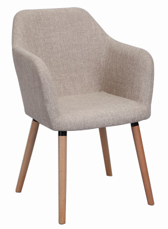 Wooden Legs Fabric Dining Chair (W13916)