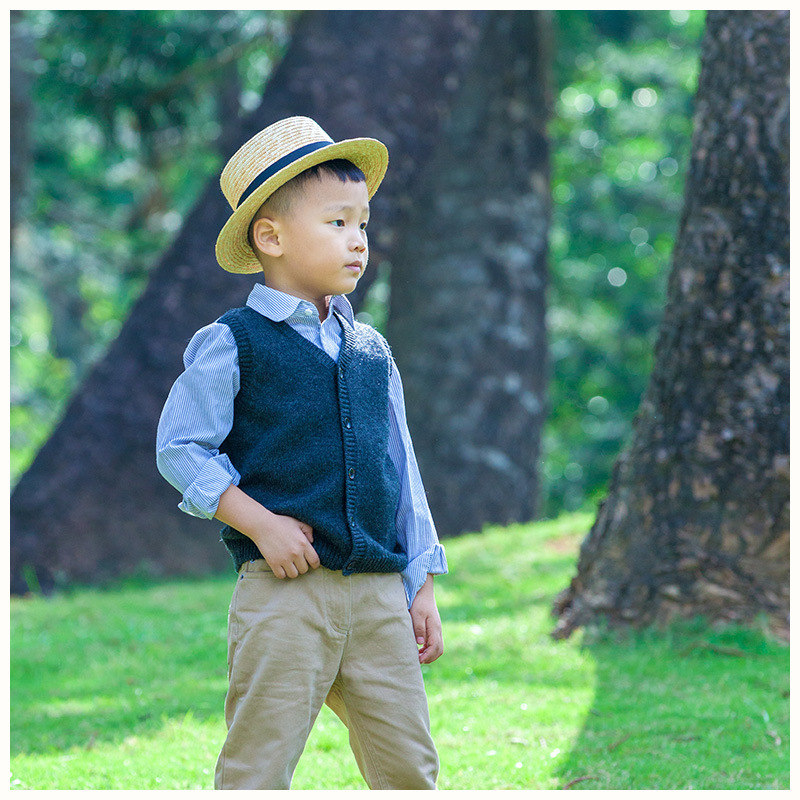 Knitted V-Neck Wool Children Clothing Boys Sweater Vest