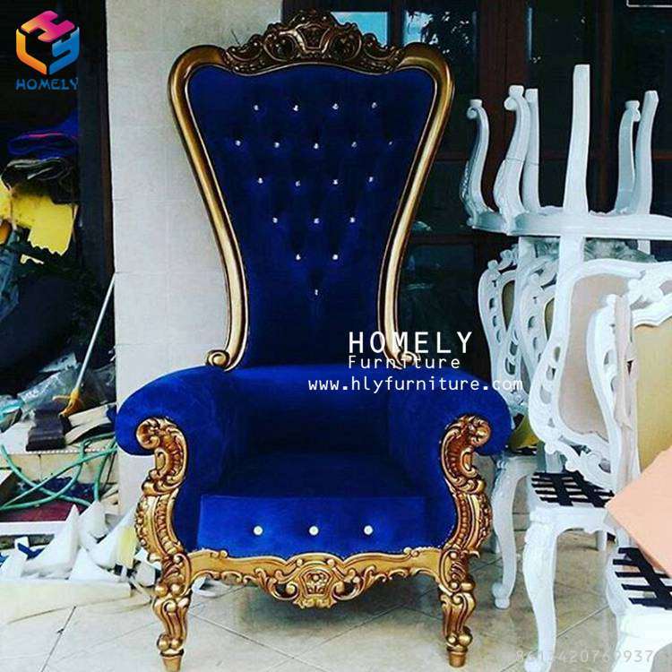 Professional Customized Wooden Hotel Wedding King and Queen Chair for Indoor