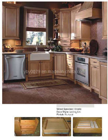 Maple Solid Wood Kitchen Cabinet (JX-KCSW021)