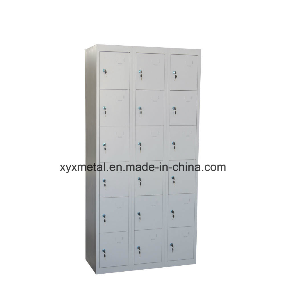 Staff Dormitory Steel Wardrobe 18 Door Assembled Clothes Cabinet