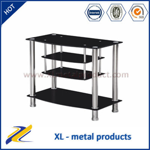 Home Entertainment Furniture Cheap TV Stands 4 Shelf Glass TV Stand