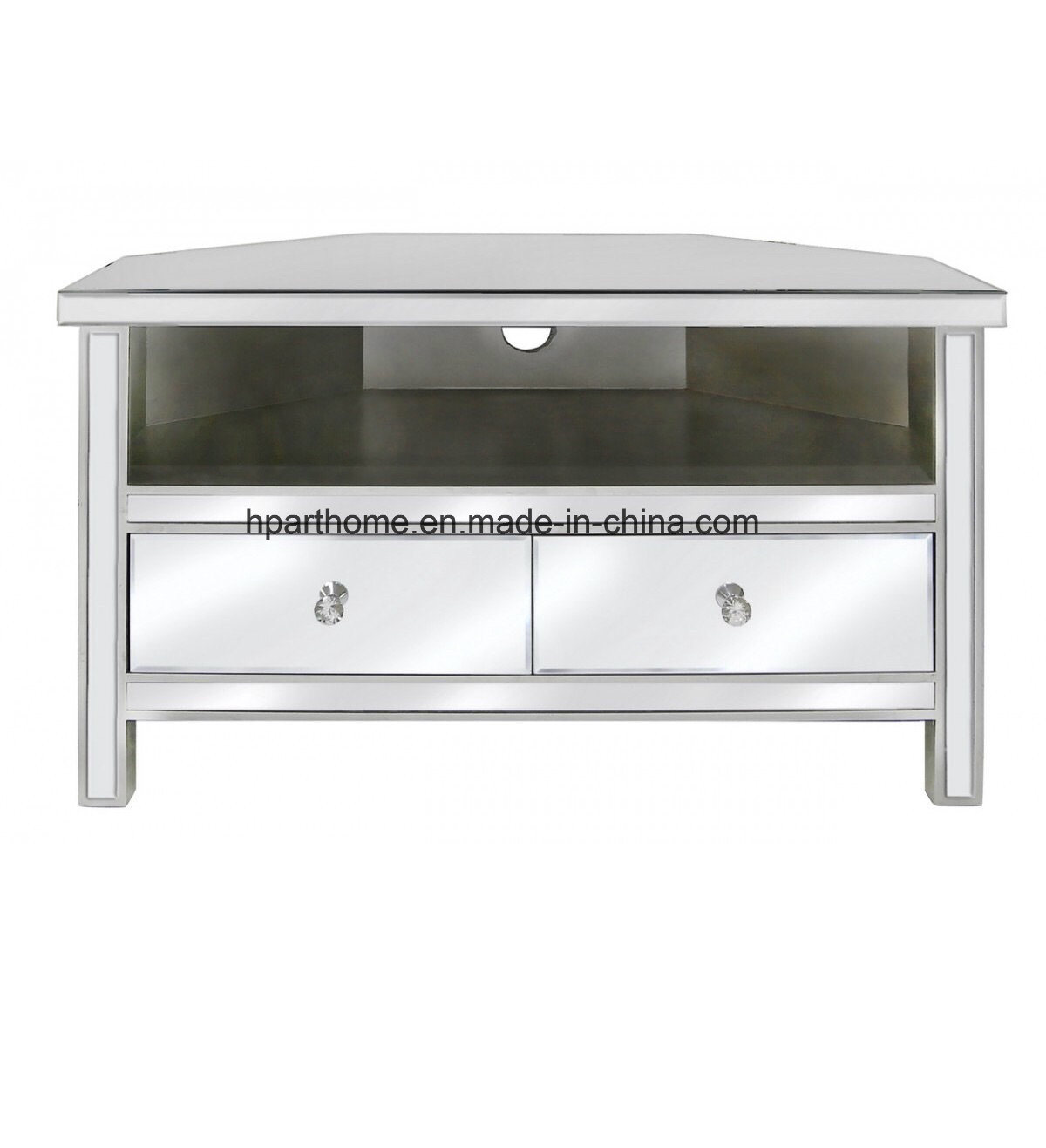 New Small MDF Glass Mirror Modern TV Stand Unit