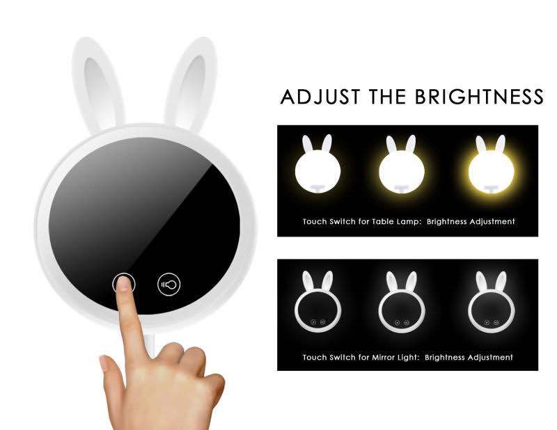 LED Rabbit Makeup Mirror Light Makeup Mirror with LED Light