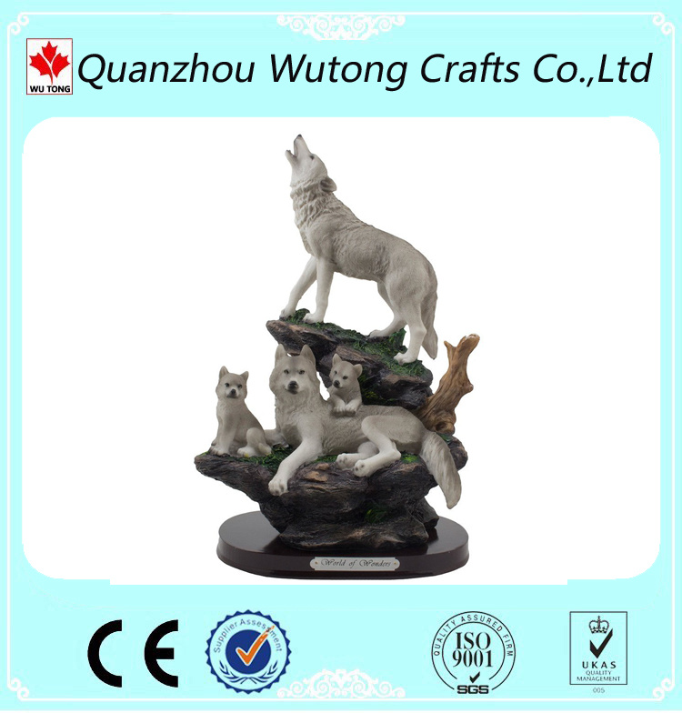 Resin Handicraft Wildlife Wolf Statue for Sales