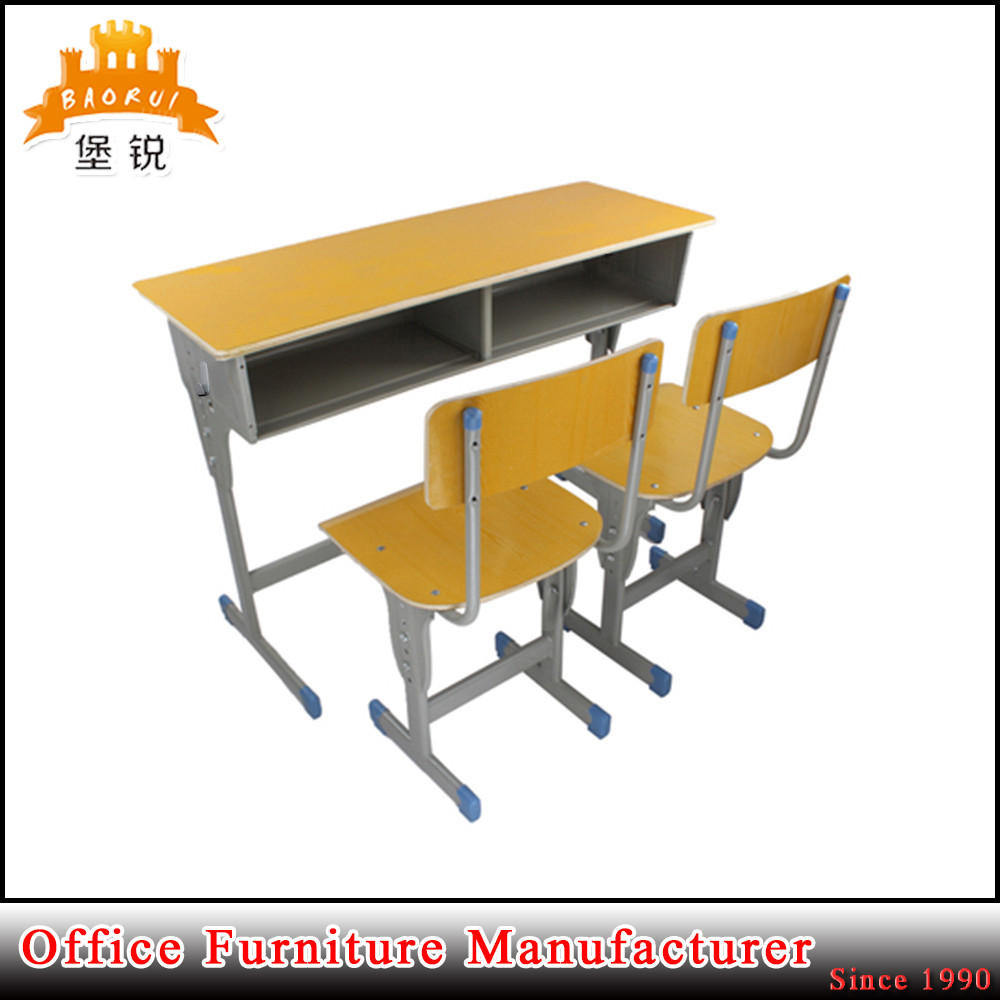 Hotsale Durable School Student MDF Panel Top Metal Desk and Chair