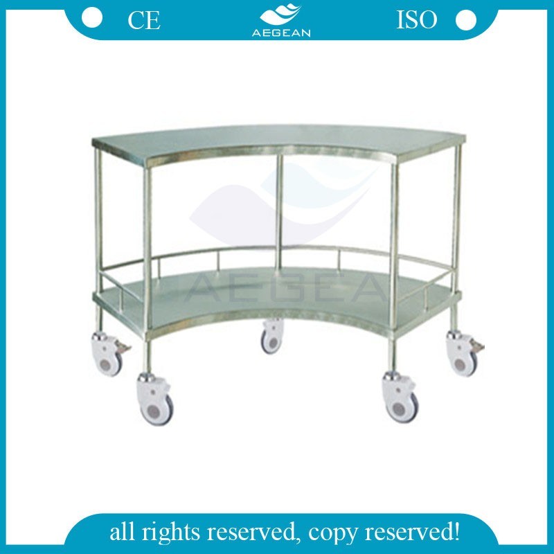 AG-Ss007b Medical Equipment Hospital Stainless Steel Trolley for Sale