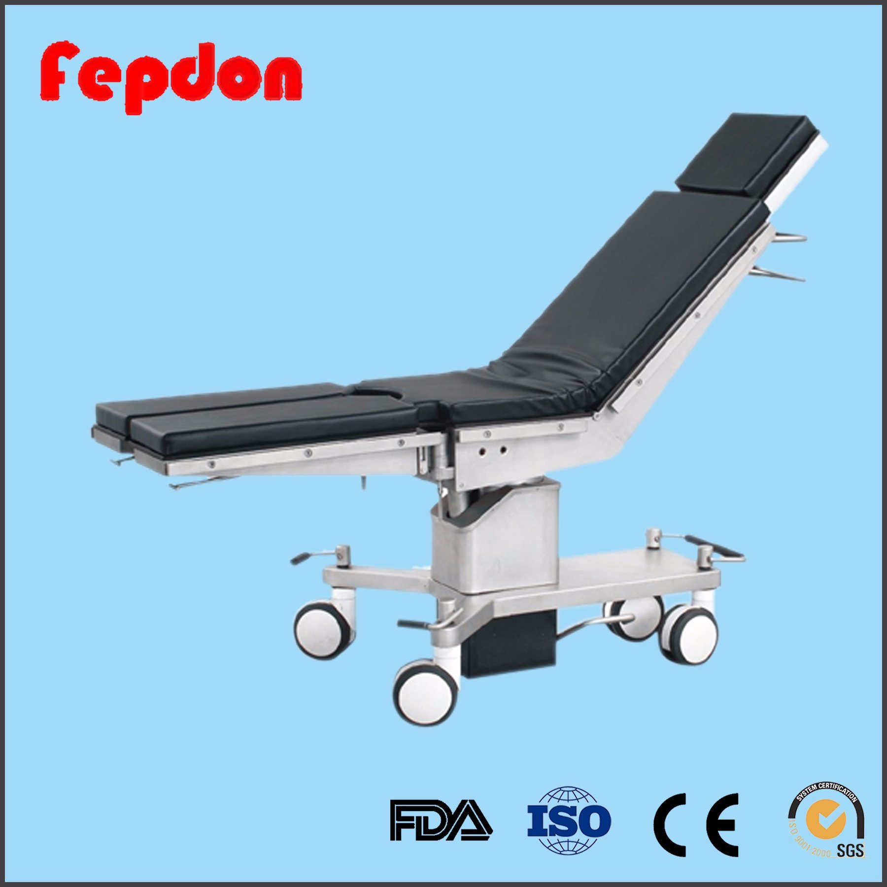 Hospital Room Operating Table Surgery Bed with Wheels