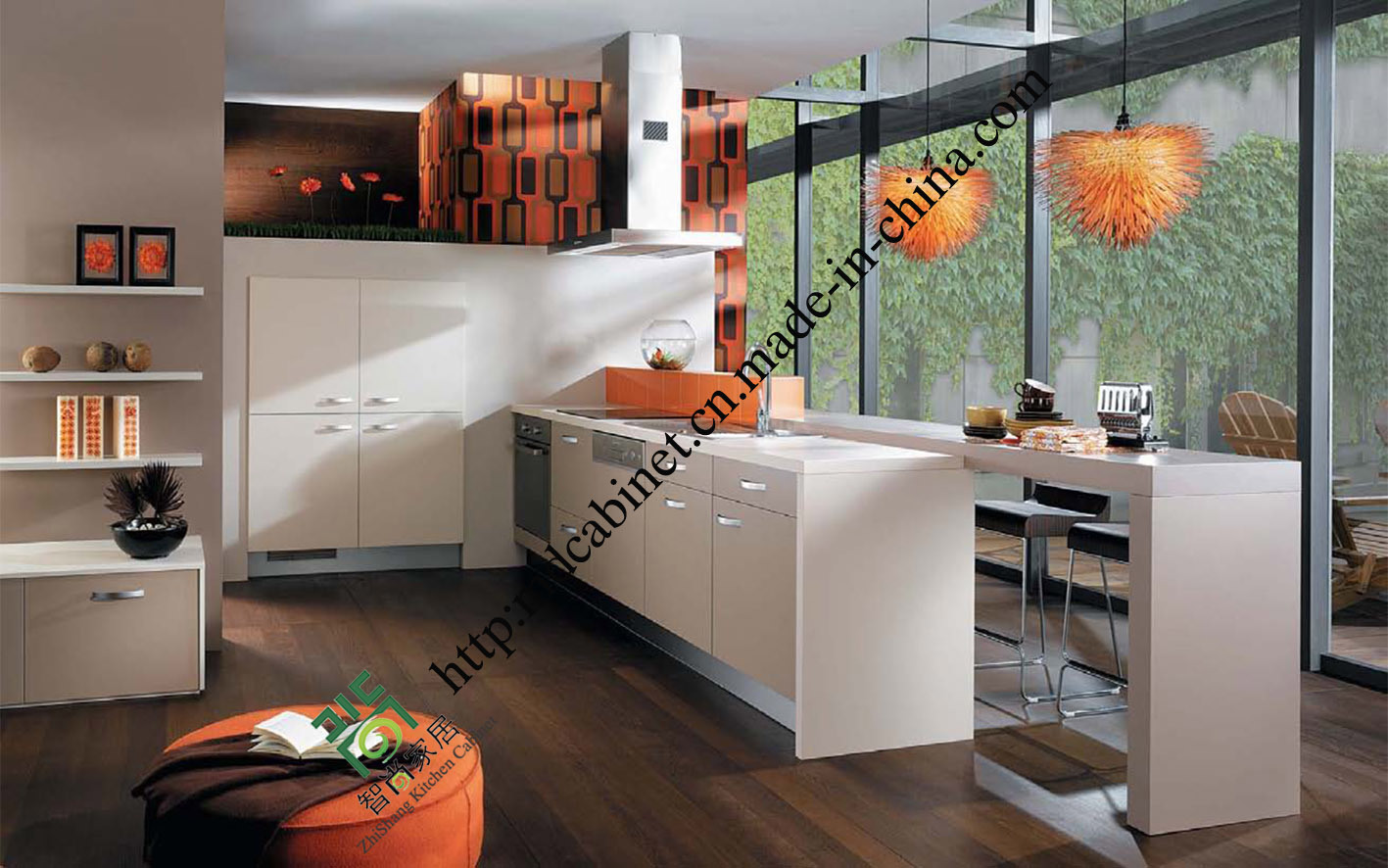 Modern Fashion Red Lacquer Kitchen Cabinet (zs-444)