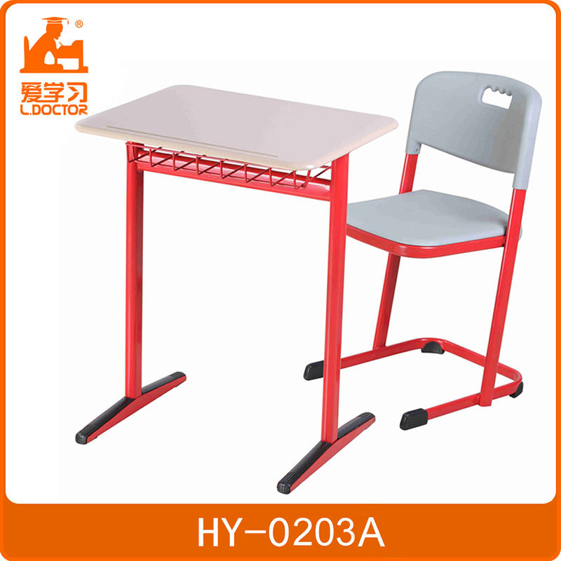 New Design School Furniture Fixed Single Desk & Chair