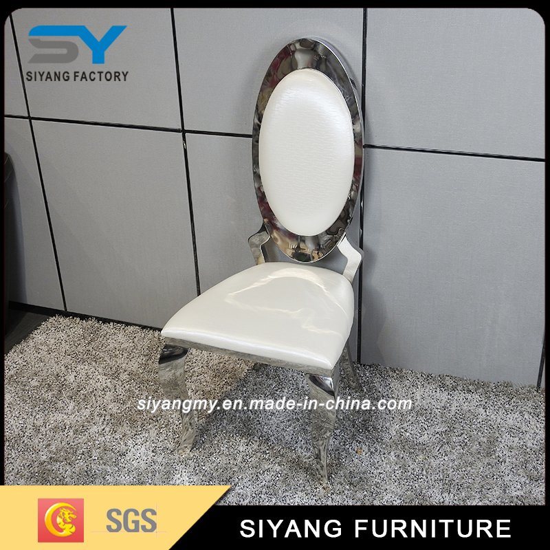 Stainless Steel Dining Room White Wedding Banquet Chair