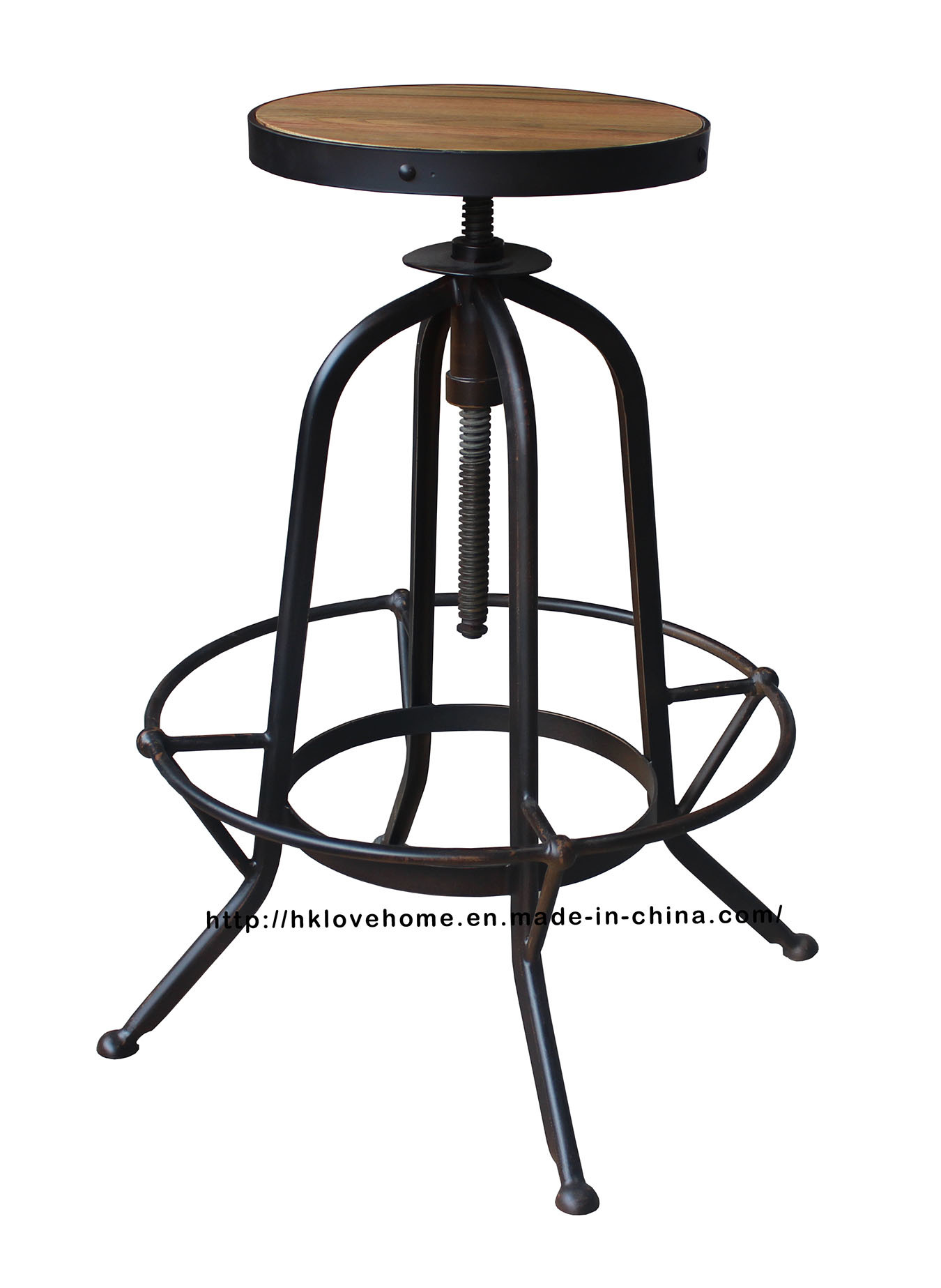 Industrial Metal Furniture Restaurant Vintage Black Bar Stools