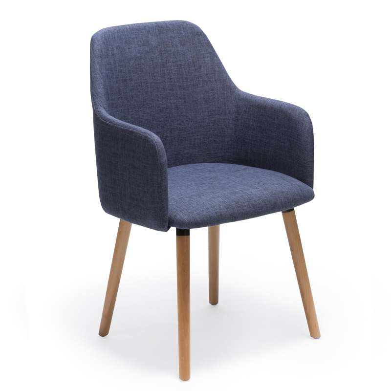 Solid Legs Fabric Dining Chair (W13913)