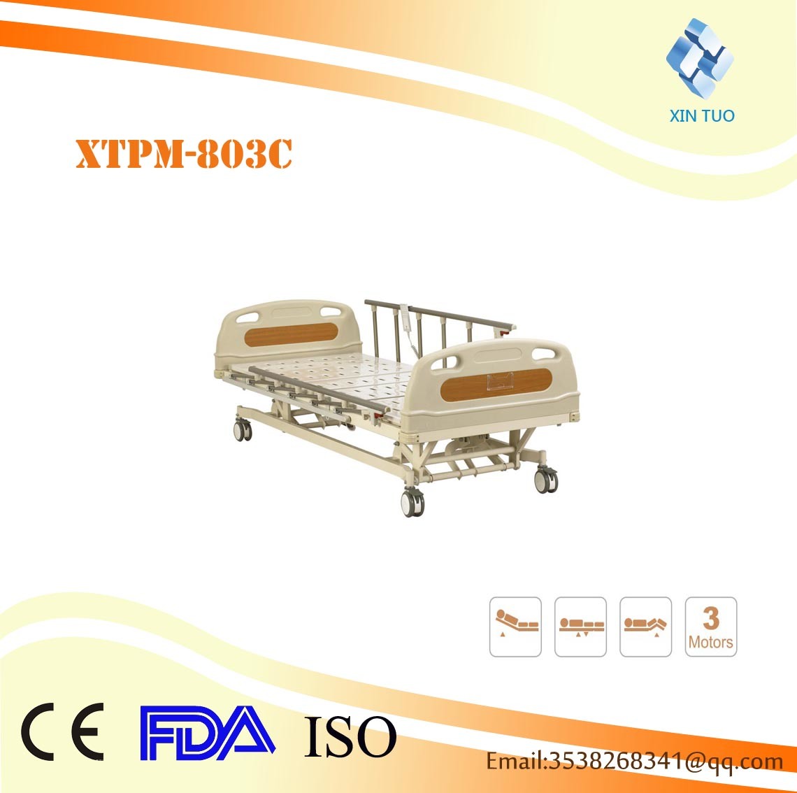 Superior Quality Electric Three-Function Medical Care Bed