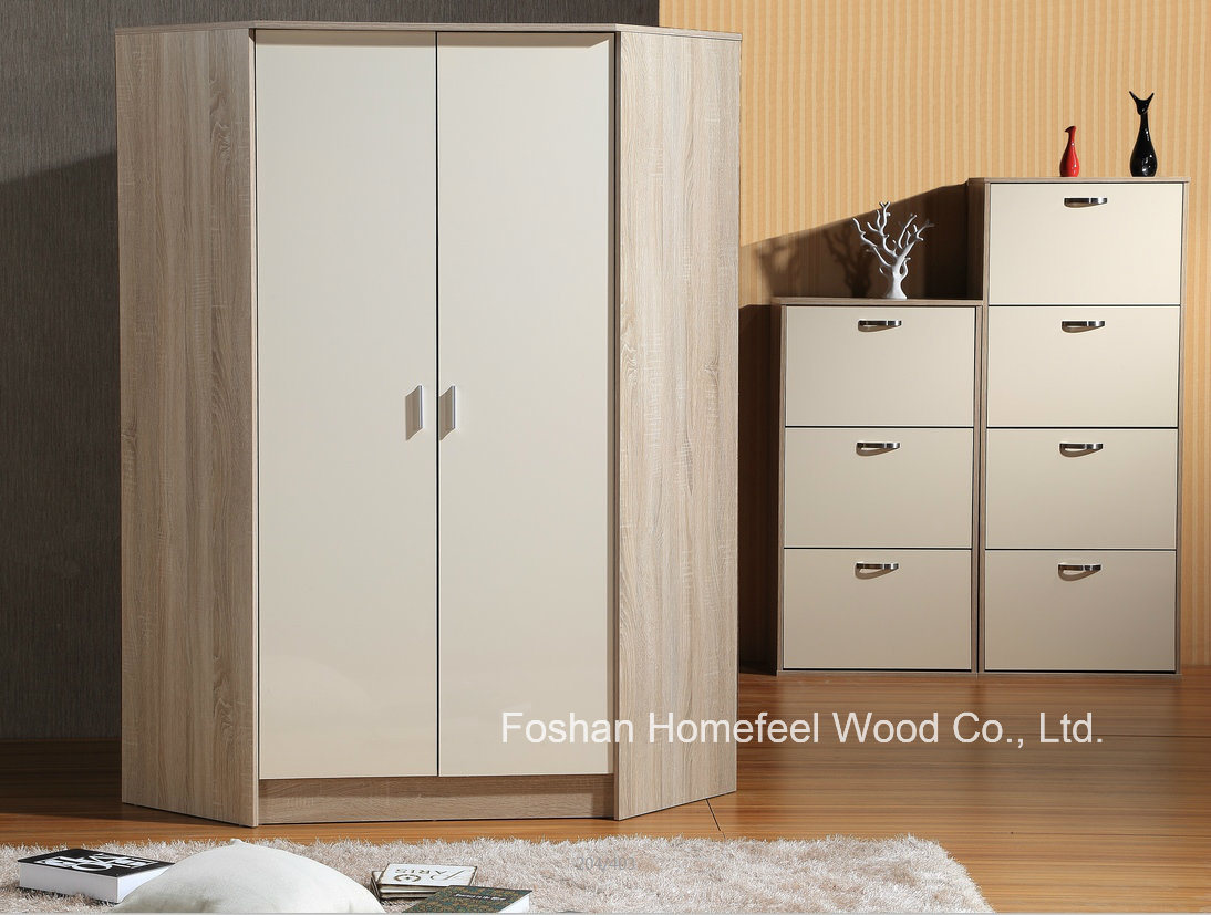 Wooden High Gloss Corner Wardrobe Closet