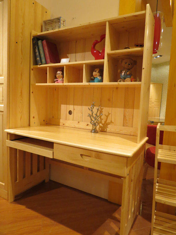 Wooden Study Table with Bookcase Computer Desk (M-X1057)