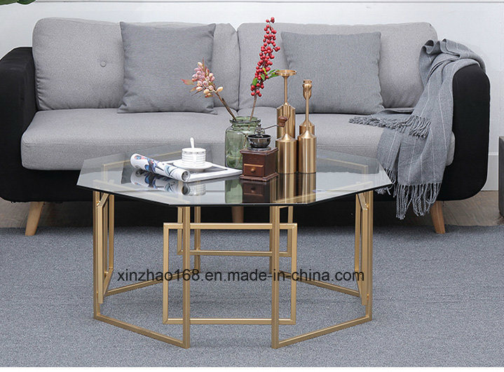 China Factory Seller Round Dark Stainless Steel Coffee Table