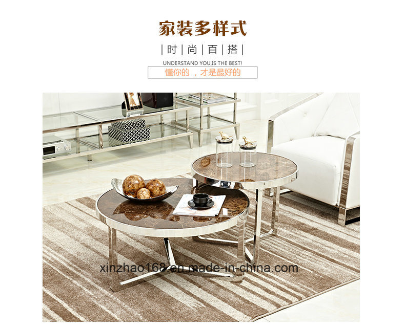 Modern Wooden White coffee Design MDF Round Coffee Table